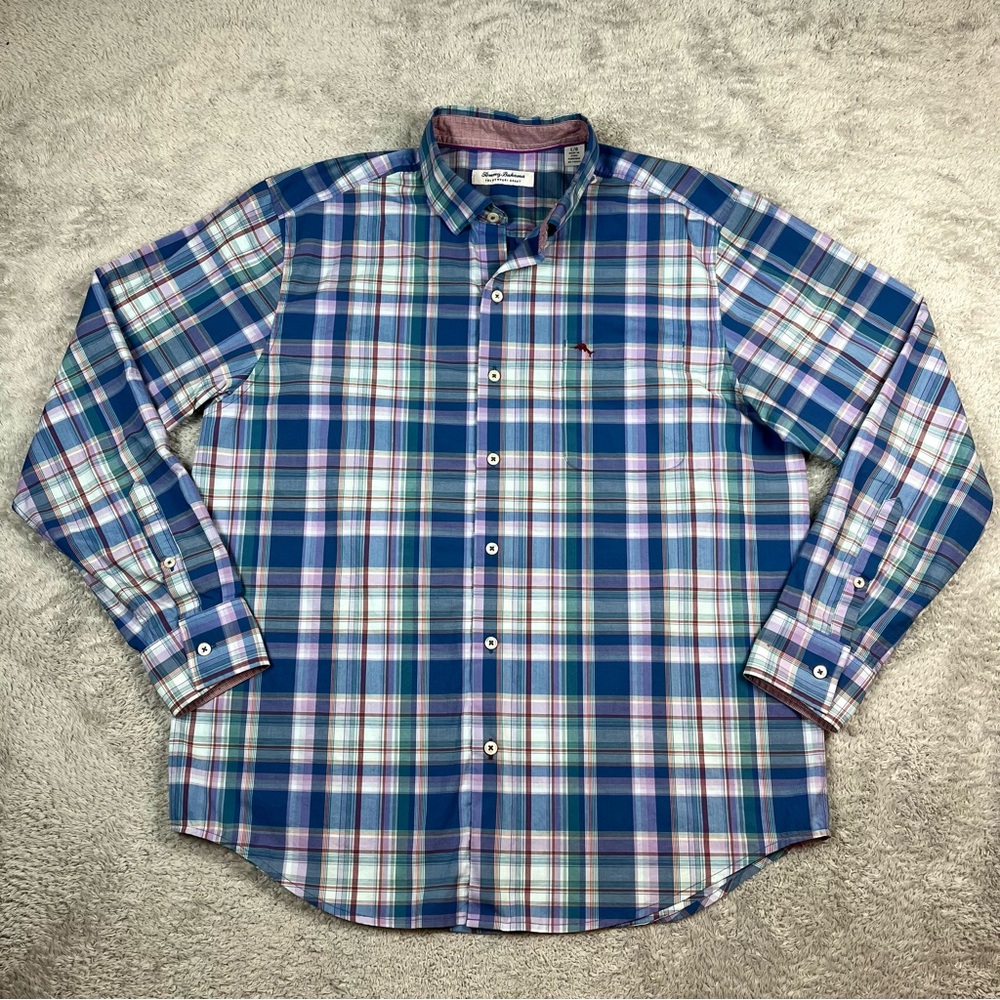 Tommy Bahama The Newport Coast‎ Long Sleeve Plaid Button Down Shirt Large
